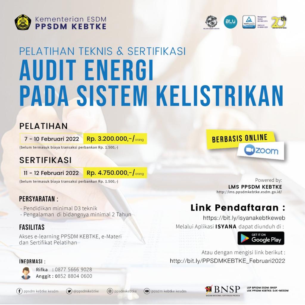 Pelatihan dan Sertifikasi Audit Energi pada Sistem Kelistrikan